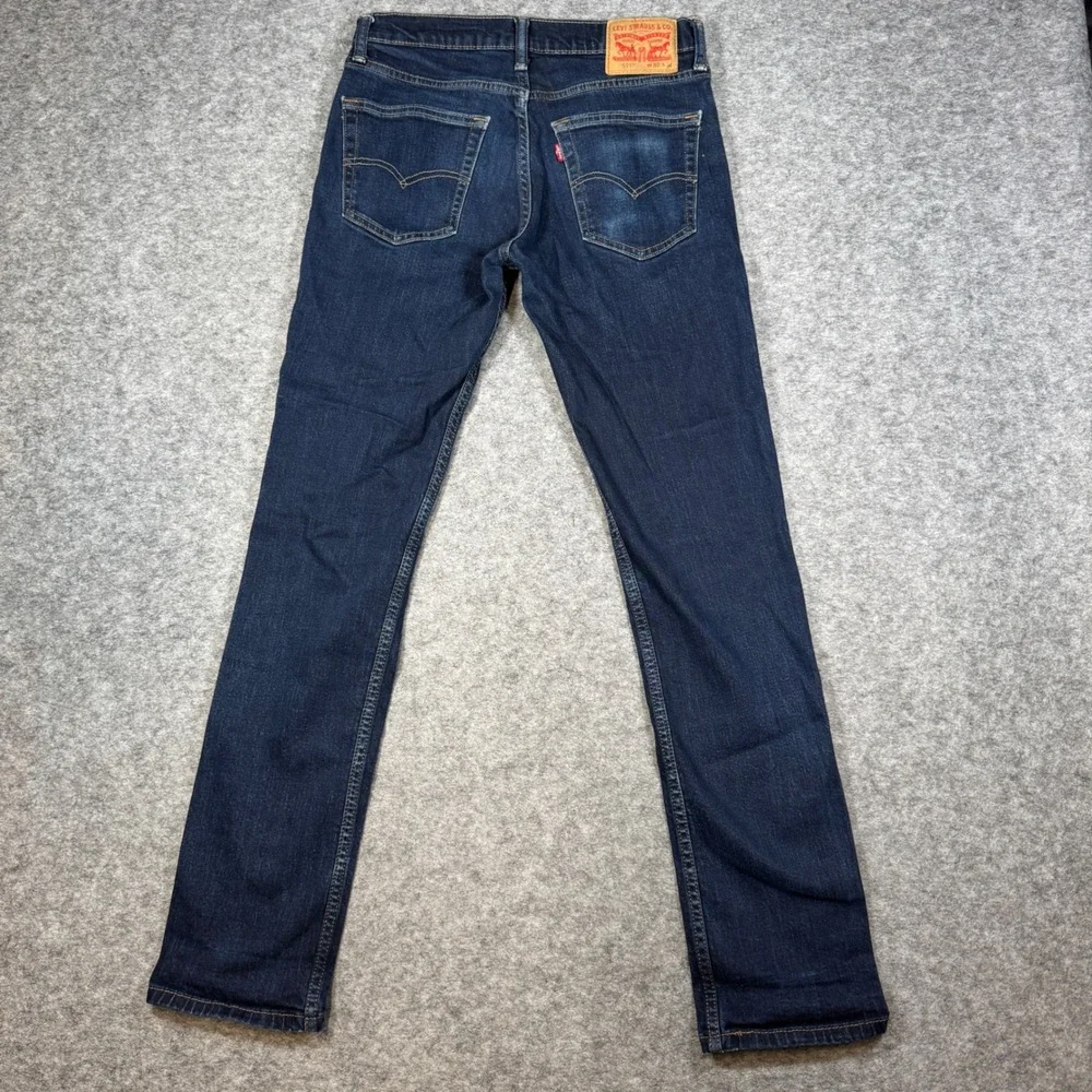 Levis 511 Mens Slim Fit Jeans Dark Wash Indigo Blue Stretch Denim 32x34